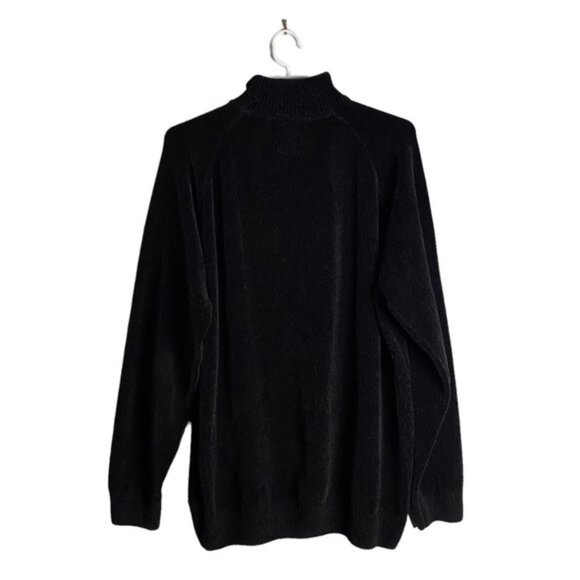 Projek Raw Men's Black Velour 1/4 Zip Pullover Knit Sweater - Picture 8 of 8